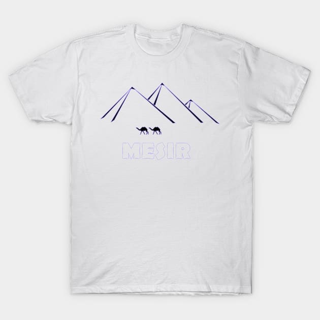 simple blue line pyramid design T-Shirt by INDONESIA68